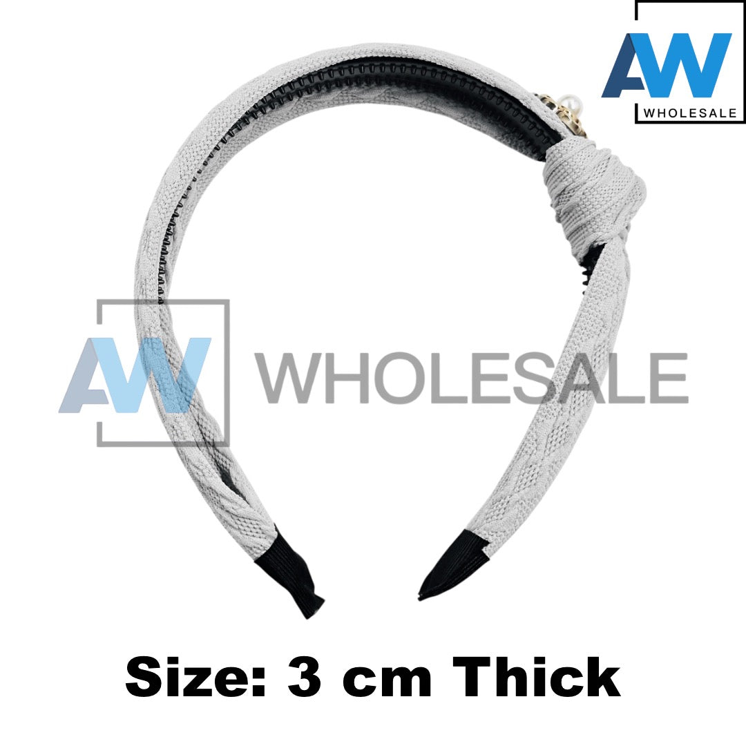 HB-1655 (12 pcs) Flower Knotted Fabric Headbands