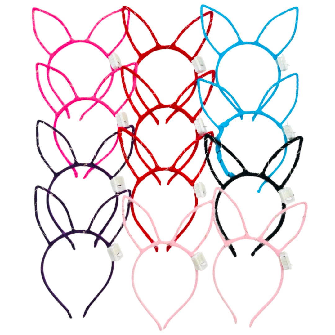 HB-1657 (12 pcs) LED Bunny Ear Headbands