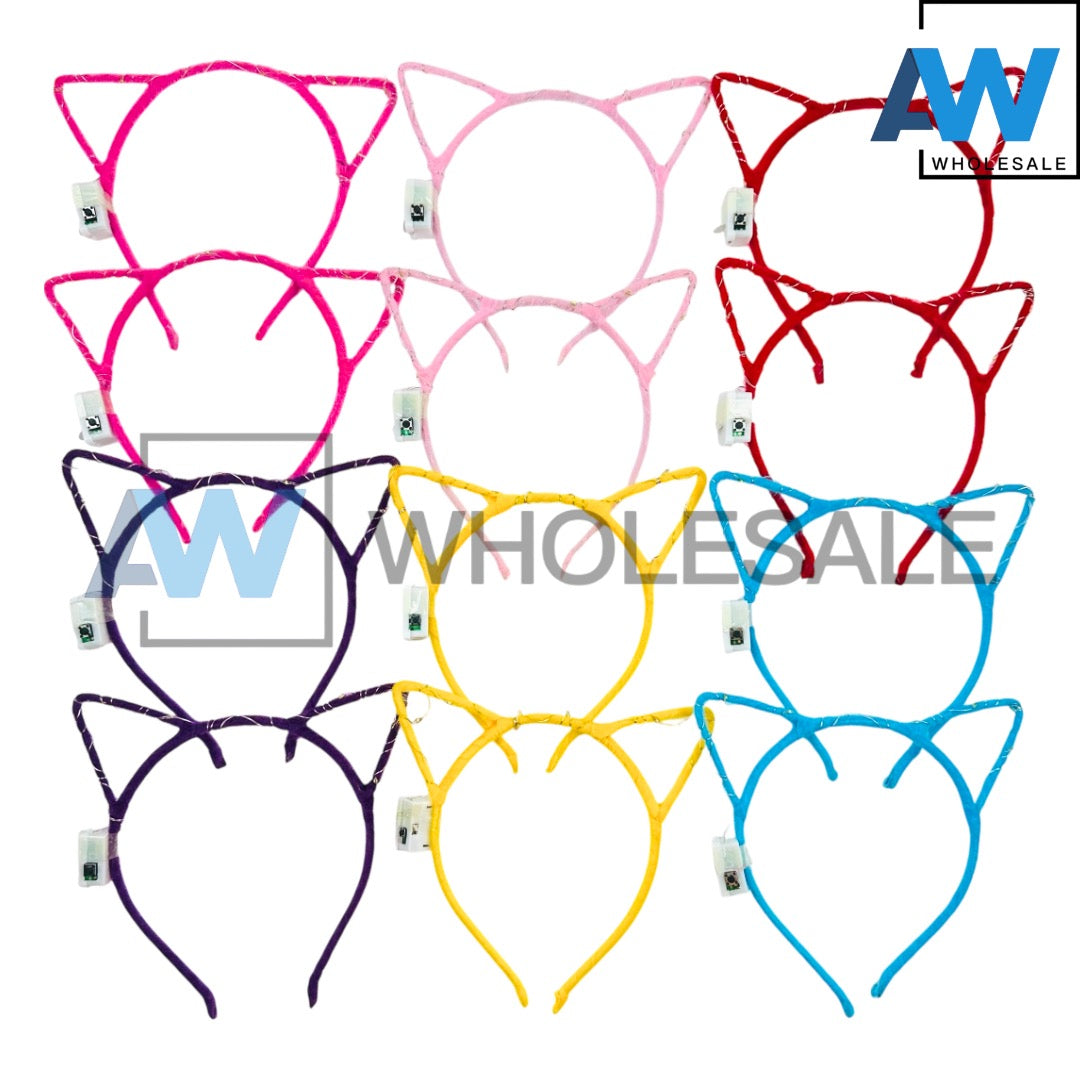 HB-1658 (12 pcs) LED Cat Ear Headbands