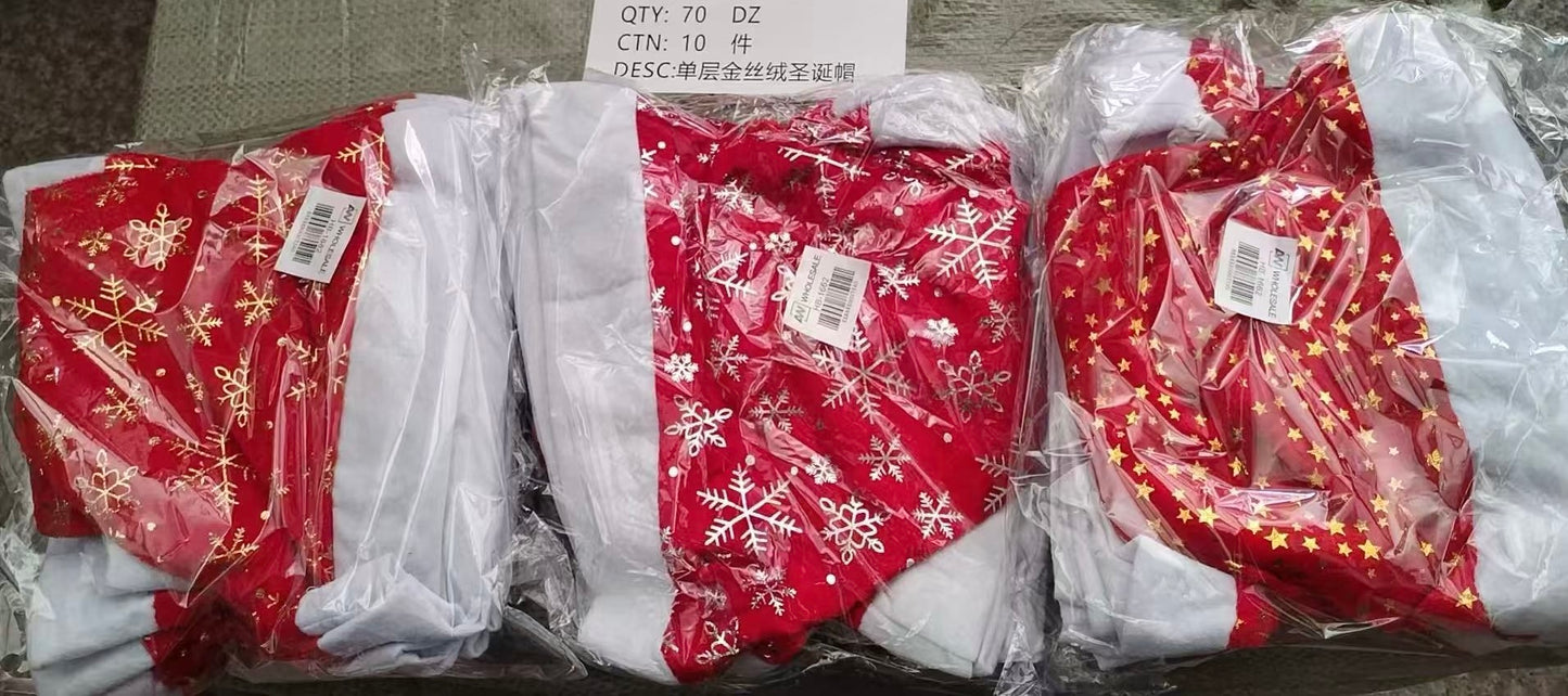 HB-1662 (12 pcs) Star/Snowflake Santa Hat