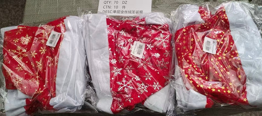 HB-1662 (12 pcs) Star/Snowflake Santa Hat