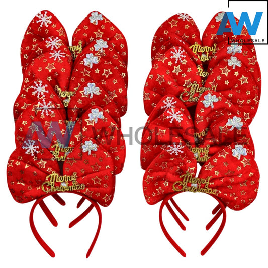 HB-1664 (12 pcs) Ribbon Christmas Headbands