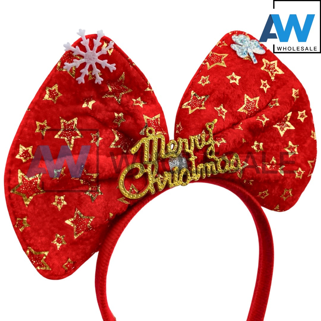 HB-1664 (12 pcs) Ribbon Christmas Headbands
