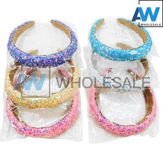 HB-1674 (6 pcs) Rhinestone 3 cm Thick Headbands