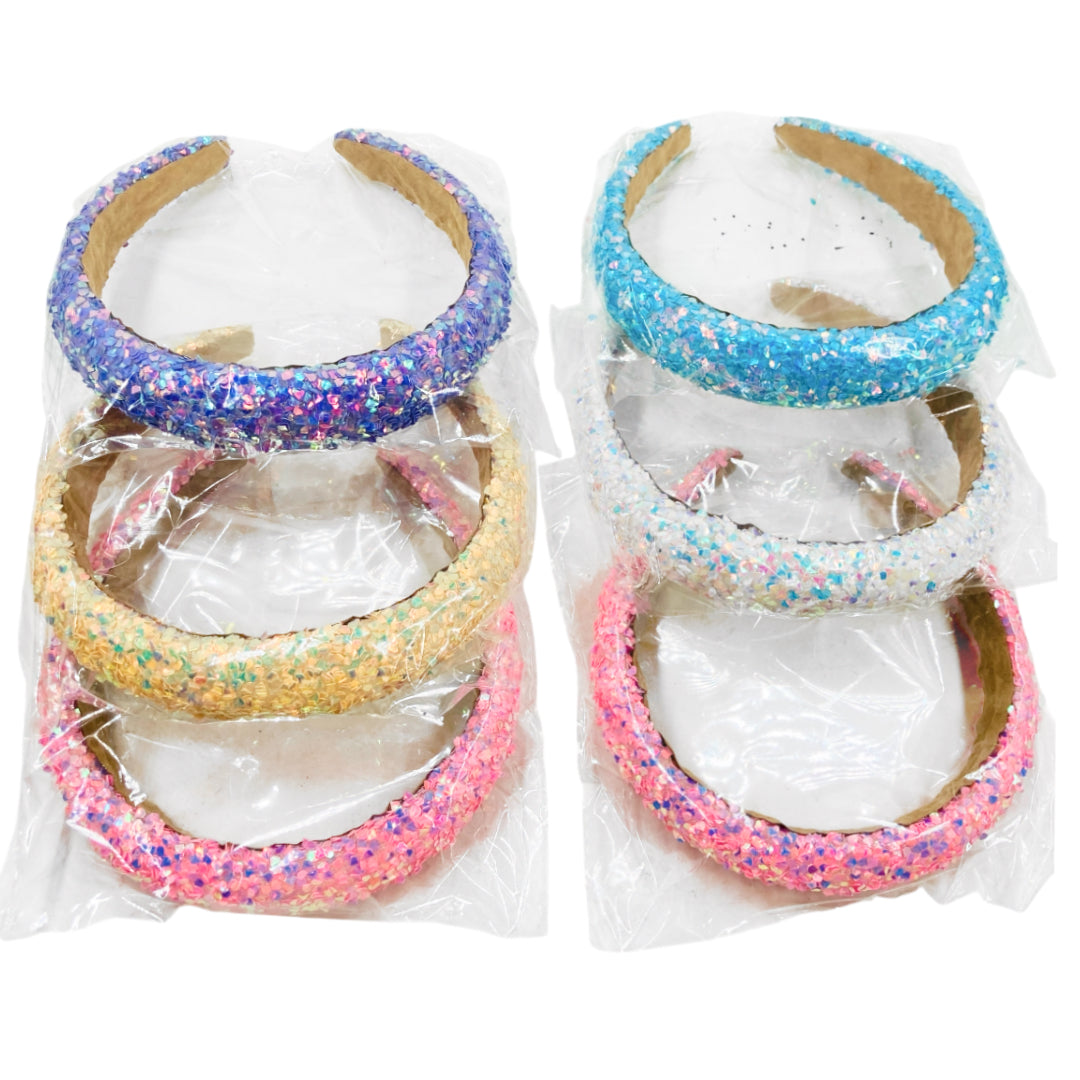 HB-1674 (6 pcs) Rhinestone 3 cm Thick Headbands