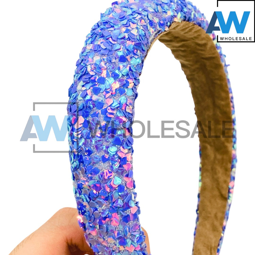 HB-1674 (6 pcs) Rhinestone 3 cm Thick Headbands