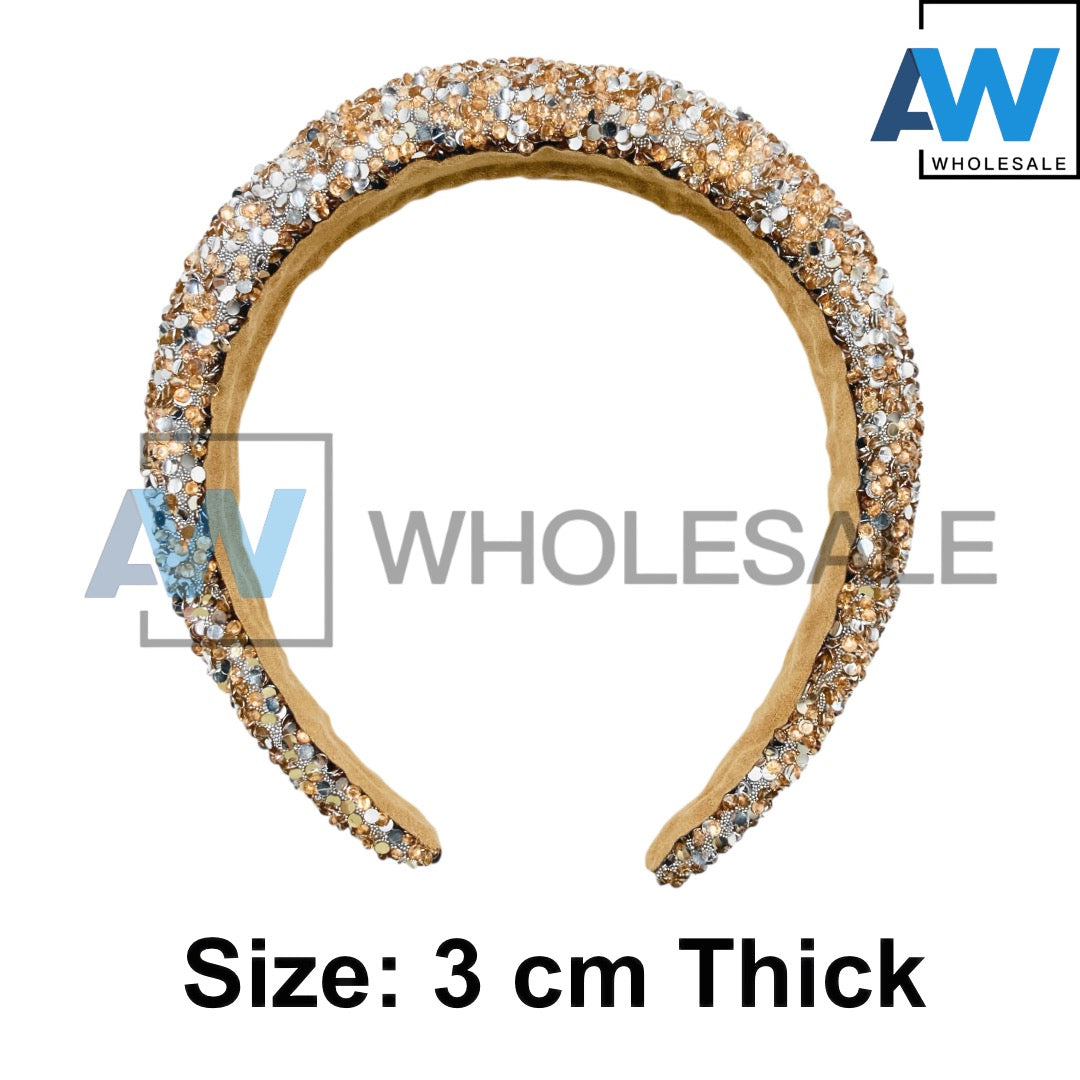 HB-1675 (6 pcs) Rhinestone Thick Headbands