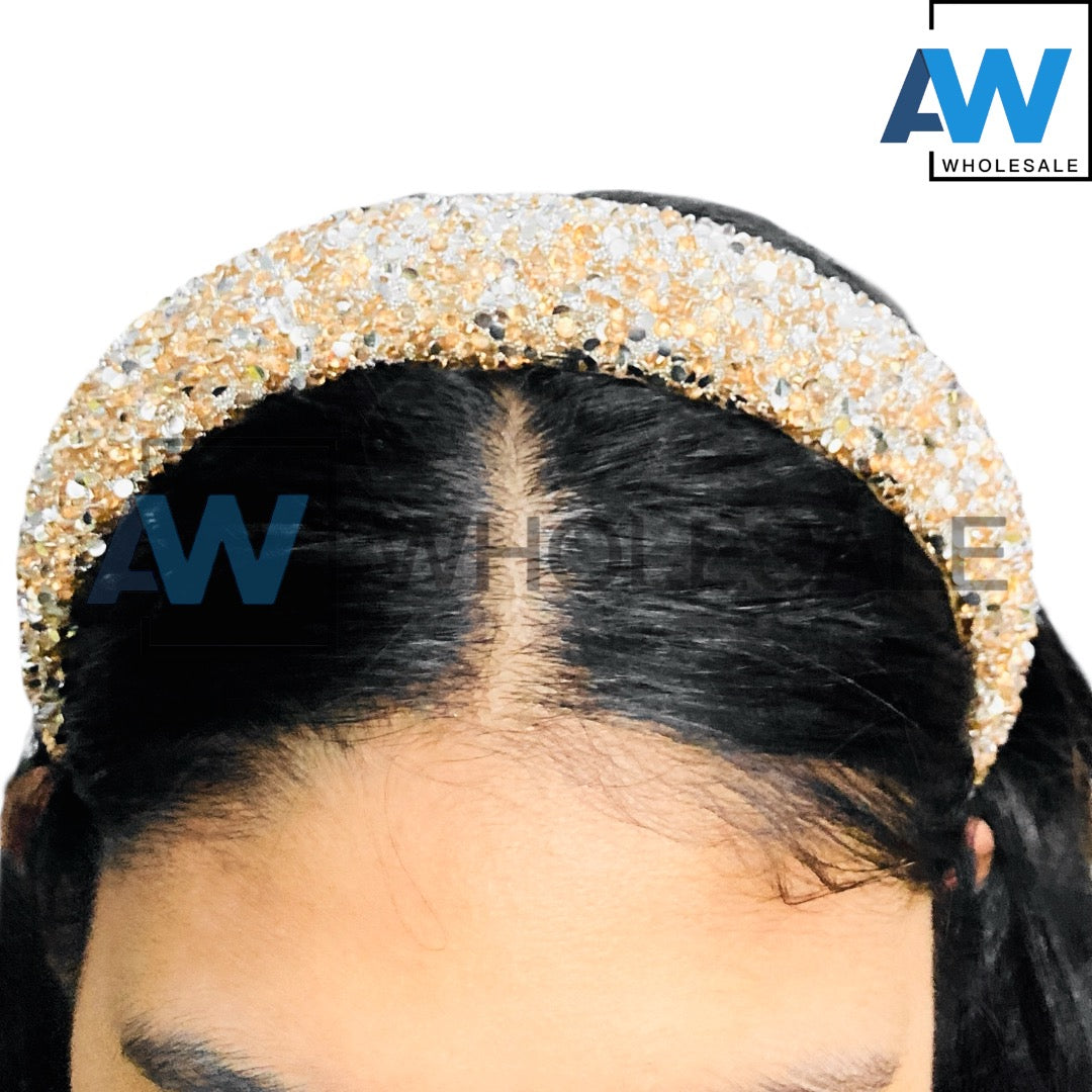 HB-1675 (6 pcs) Rhinestone Thick Headbands