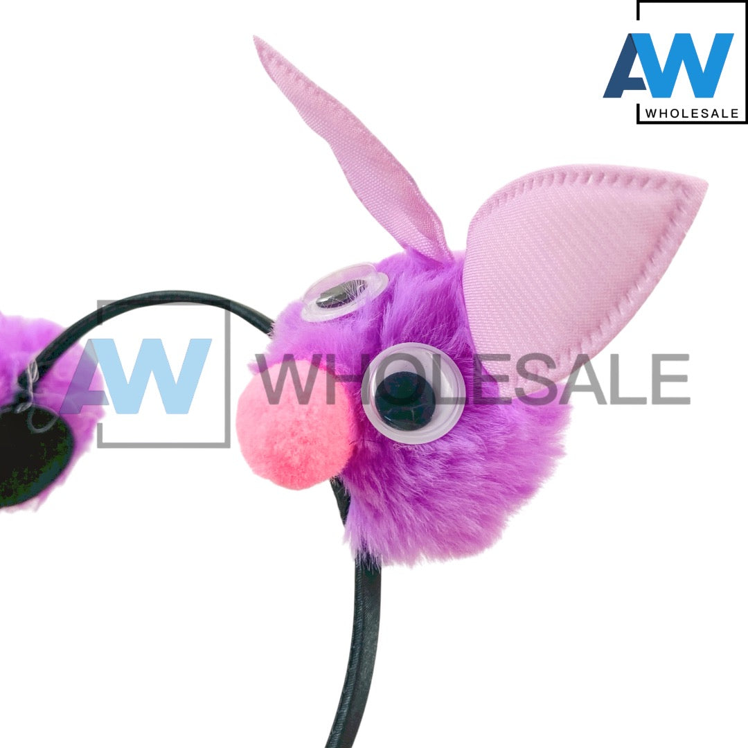 HB-1678 (12 pcs) Pom Pom Bunny Headbands