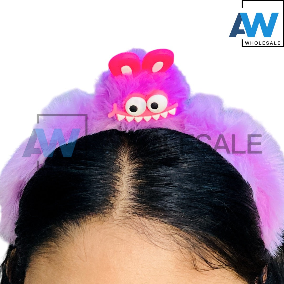 HB-1680 (12 pcs) Monster Faux Fur Headbands