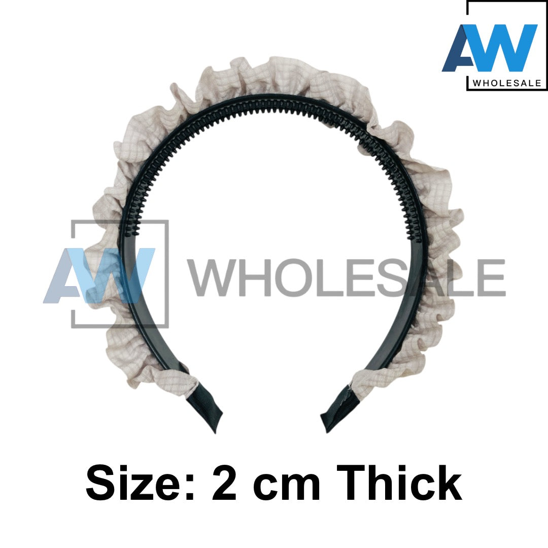 HB-1682 (12 pcs) Pleaded Fabric Headbands