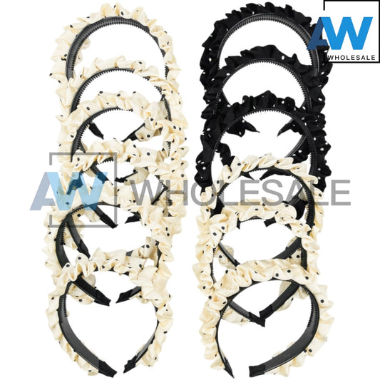 HB-1684 (12 pcs) Polka Dot Fabric Headband