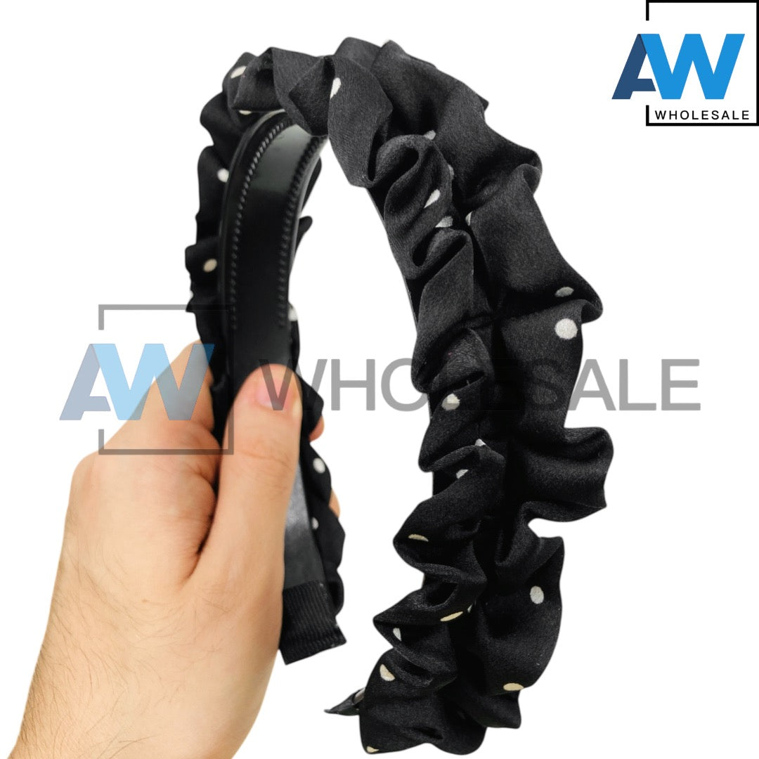 HB-1684 (12 pcs) Polka Dot Fabric Headband