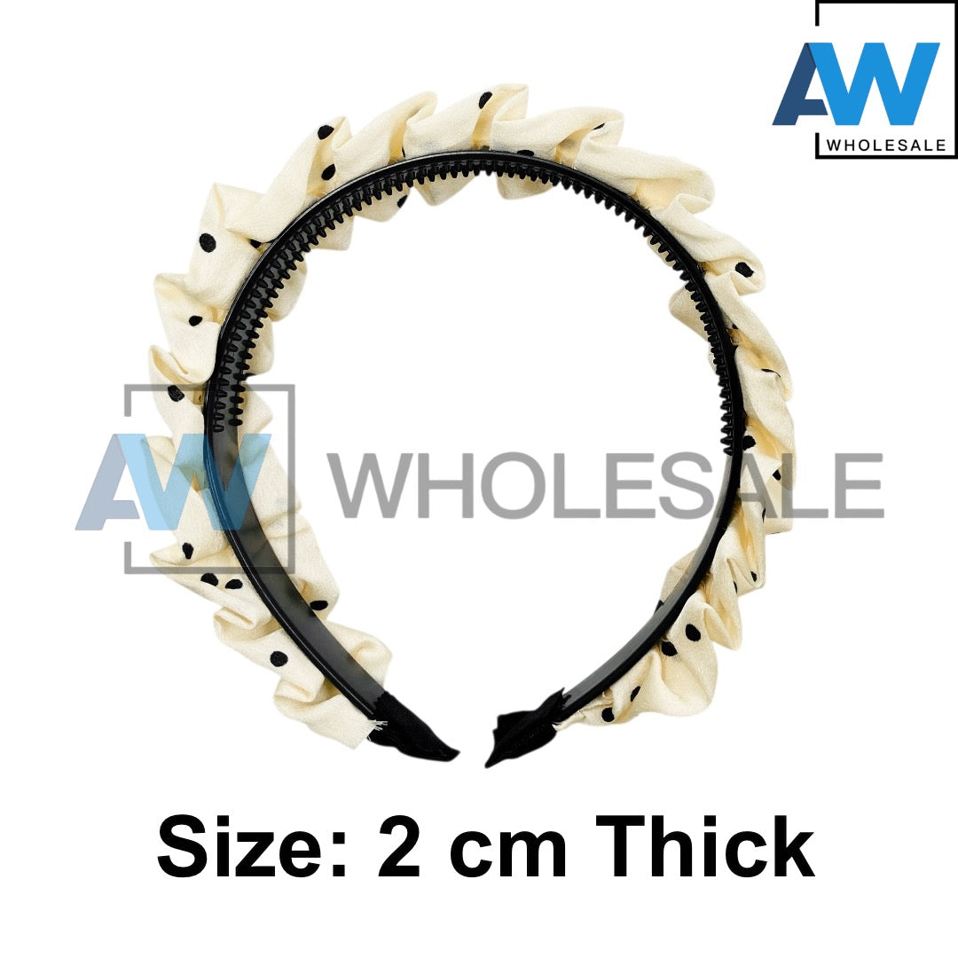 HB-1684 (12 pcs) Polka Dot Fabric Headband