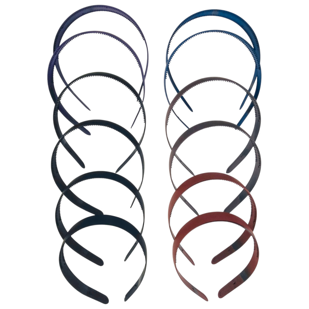 HB-1686 (12 pcs) Matte 2.5 cm Thick Headbands