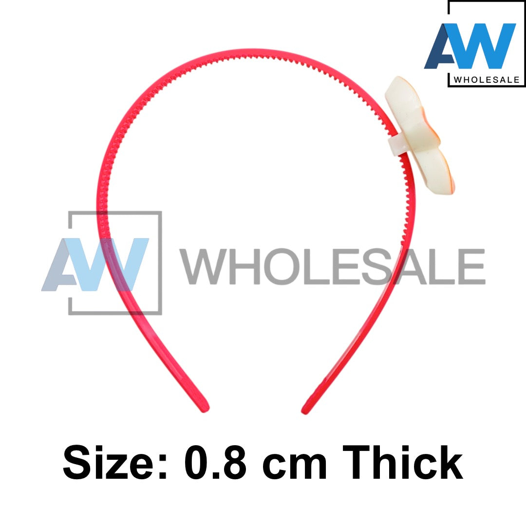 HB-1697 (12 pcs) Hawaiian Flower Plastic Headbands