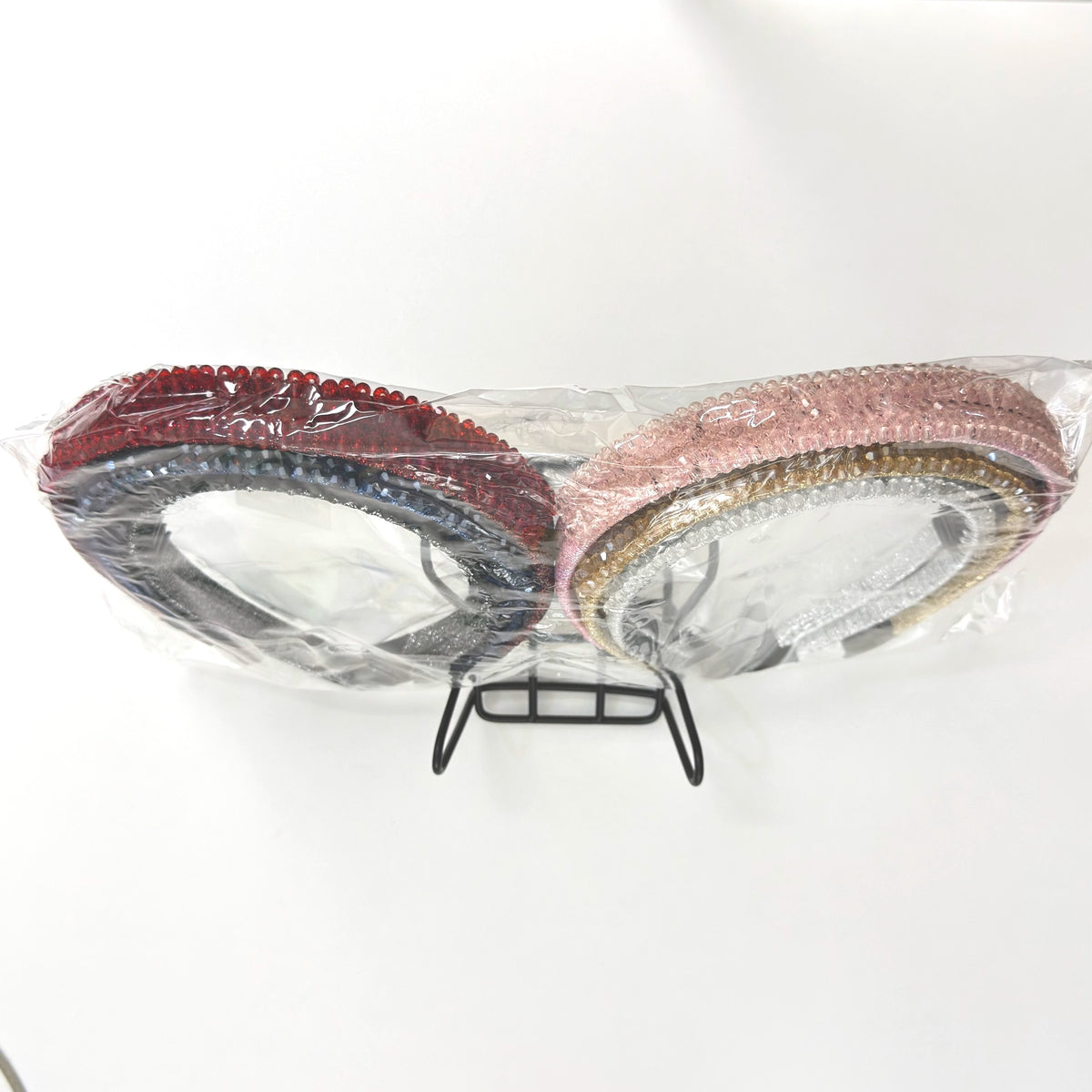 HB-1717 (12 pcs) 3-Row Crystal Headband
