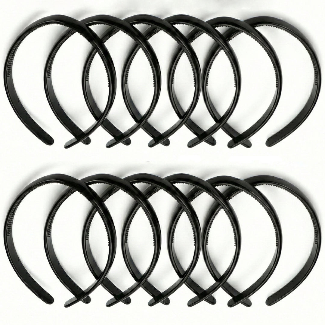 HB-978 (12 pcs) Glossy 0.8 cm Thick Headbands