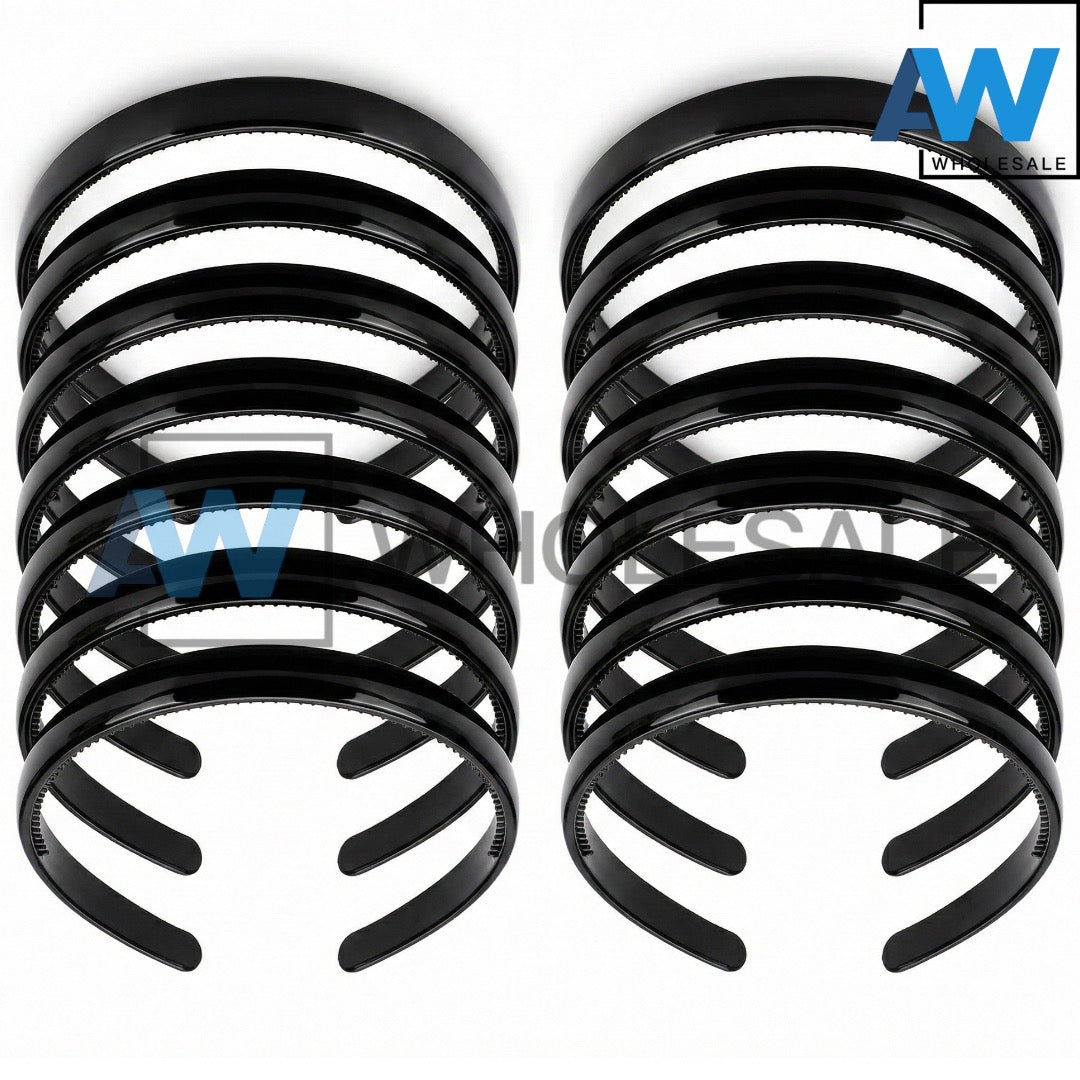 HB-978 (12 pcs) Glossy 0.8 cm Thick Headbands