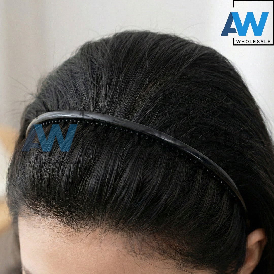 HB-979 (12 pcs) Glossy 0.5 cm Thick Headbands