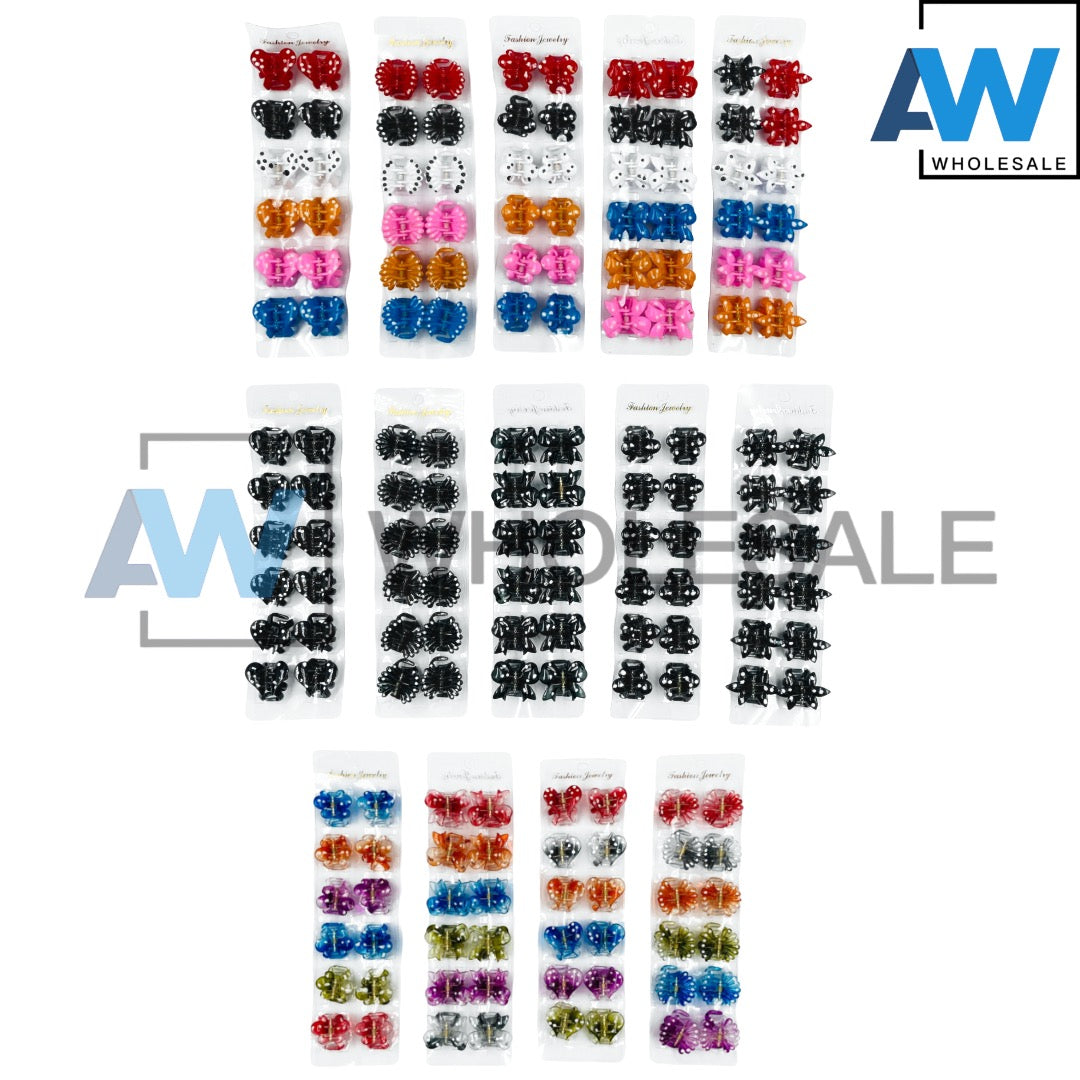 HC-04 (12 pcs) Glossy 2.5 cm Hair Clips