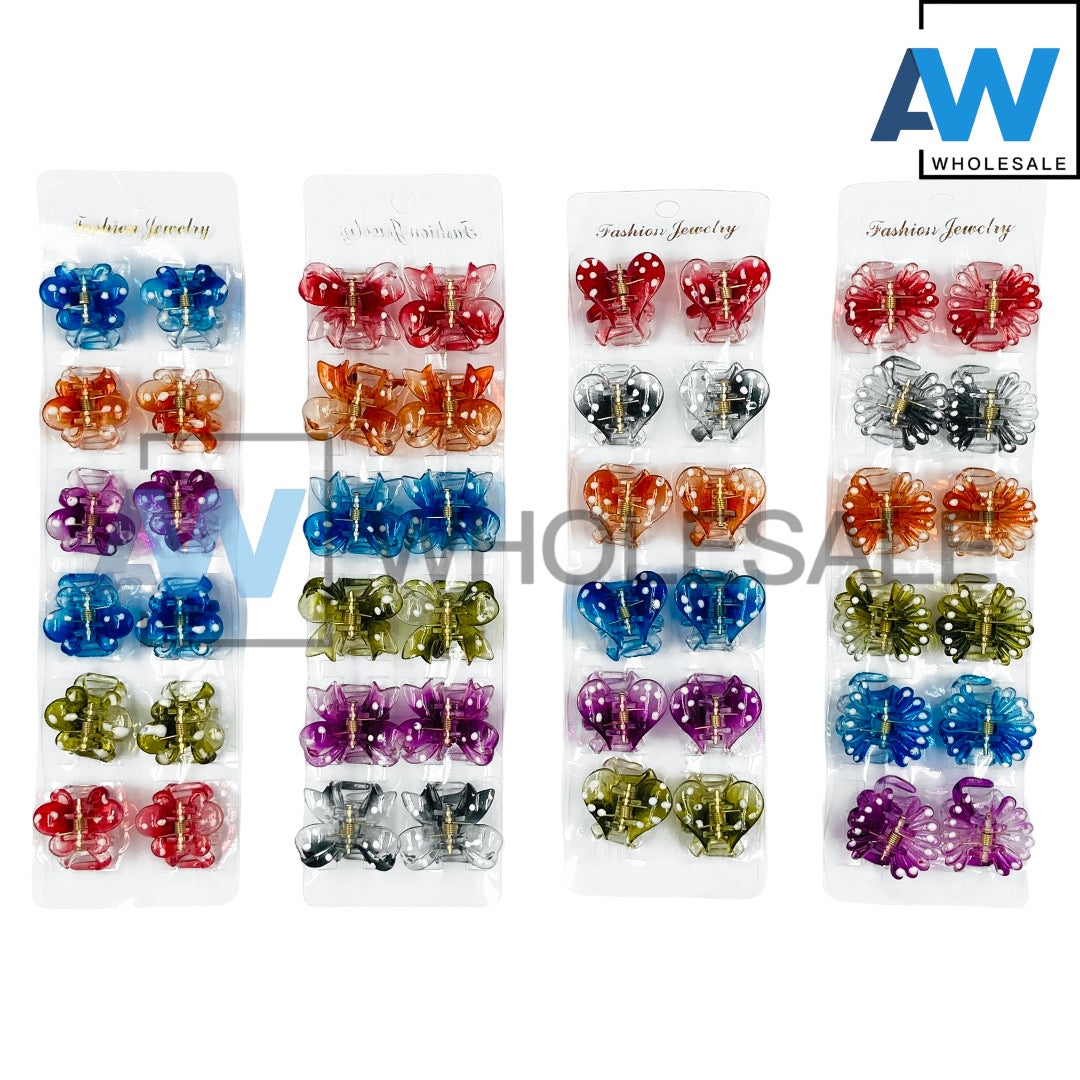 HC-04 (12 pcs) Glossy 2.5 cm Hair Clips