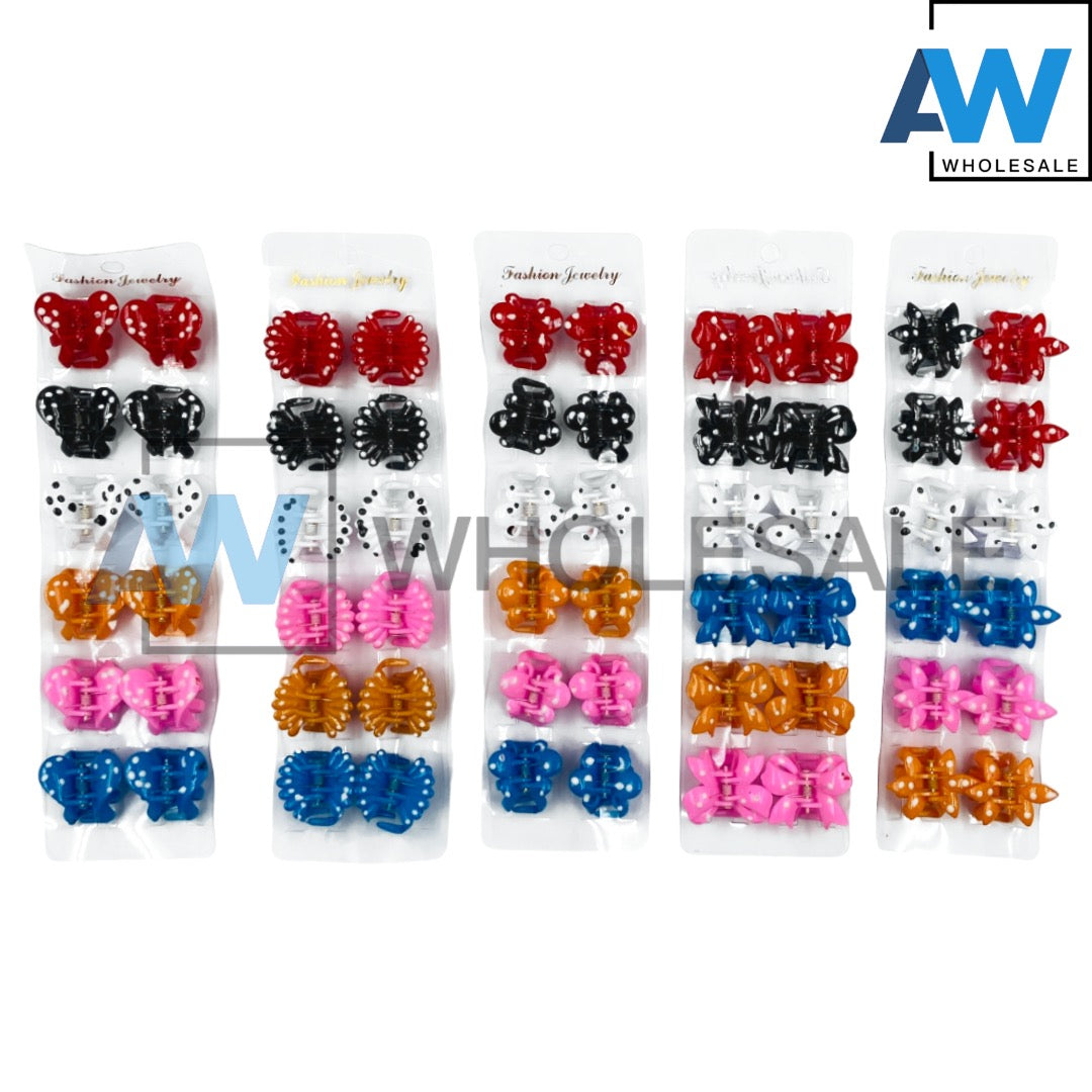 HC-04 (12 pcs) Glossy 2.5 cm Hair Clips