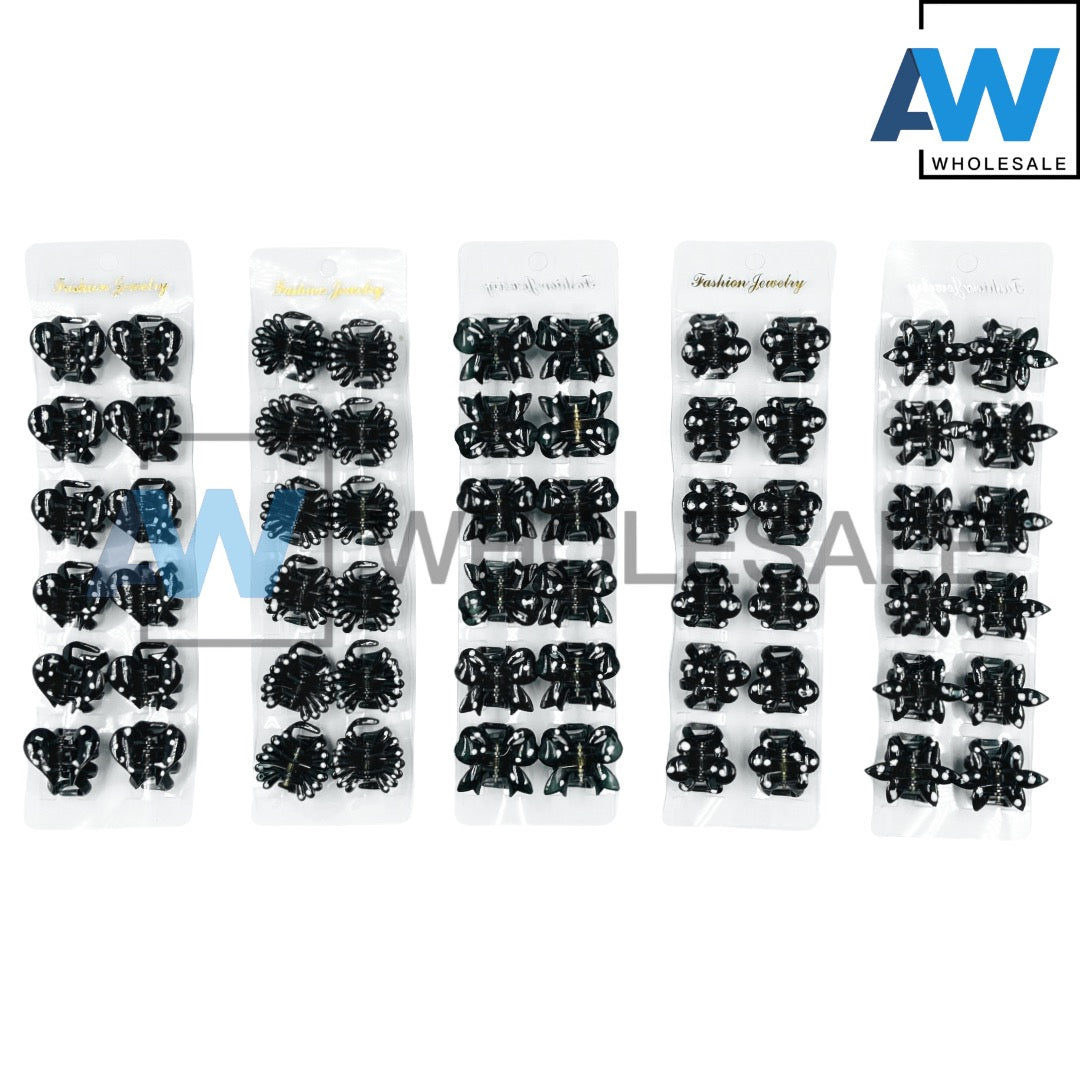 HC-04 (12 pcs) Glossy 2.5 cm Hair Clips