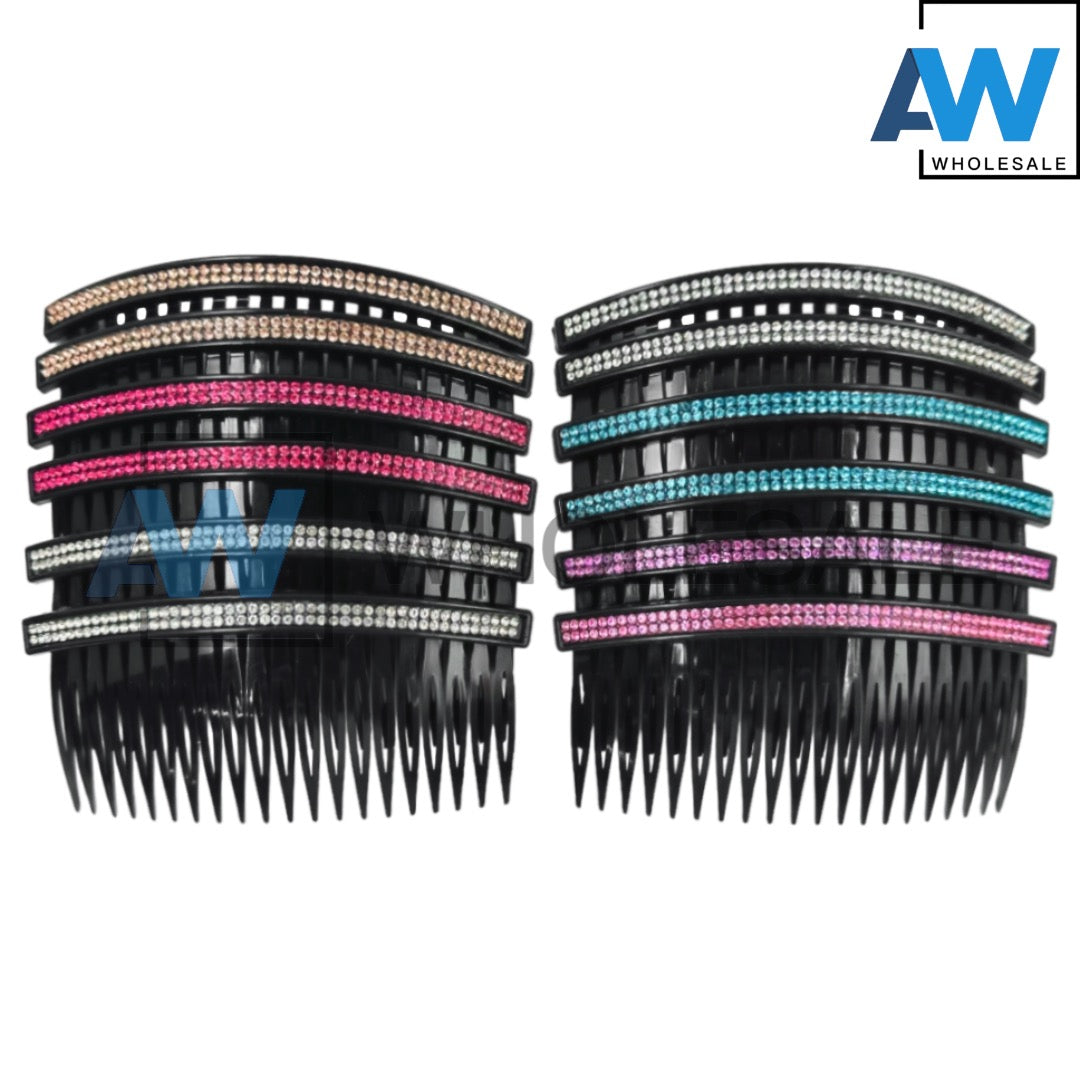 HC-41 (12 pcs) Synthetic Diamonds Side Combs