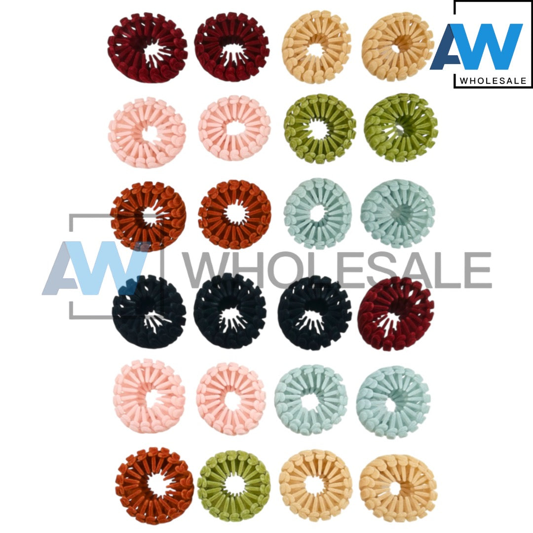 HC-44 (12 pcs) Adjustable 18 Teeth Textured Hair Ties