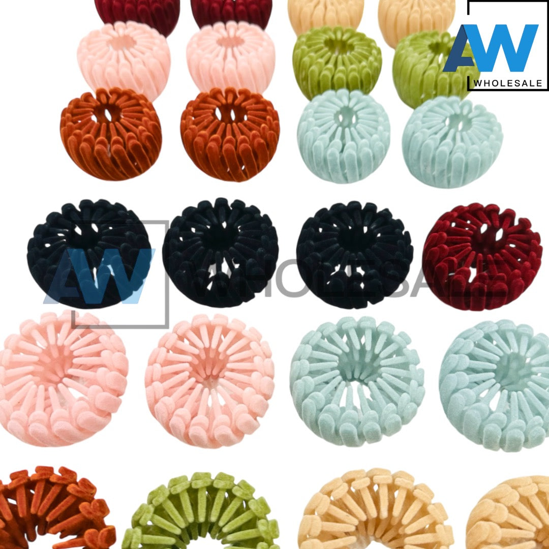 HC-44 (12 pcs) Adjustable 18 Teeth Textured Hair Ties