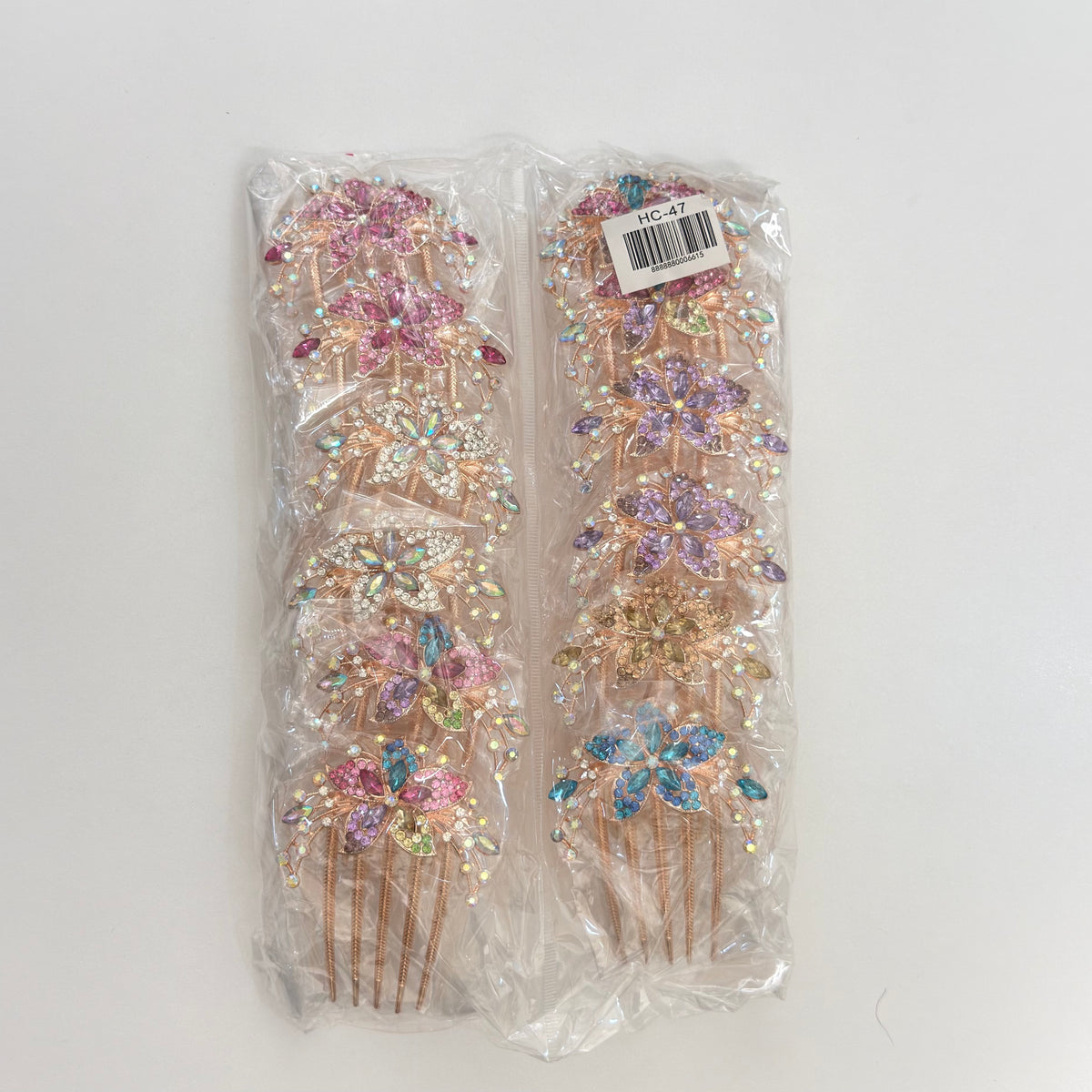 HC-47 (1 pc) Gemstone Metal Hair Comb