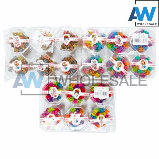 HC-48 (12 cases) 15 in 1 Hair Clips with Acrylic Case