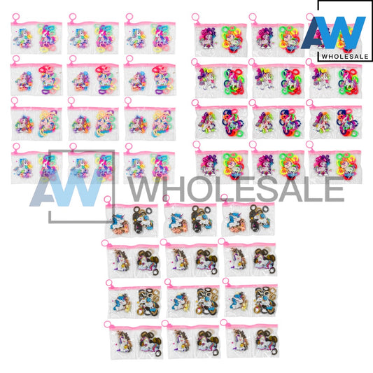 HC-51/HC-51A (12 pouches) 15 Hair Clip + 20 Hair Tie Pouch Set