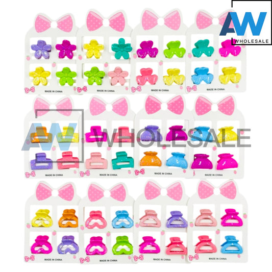 HC-64 (12 cards) 4 in 1 Glitter Hair Clip Set