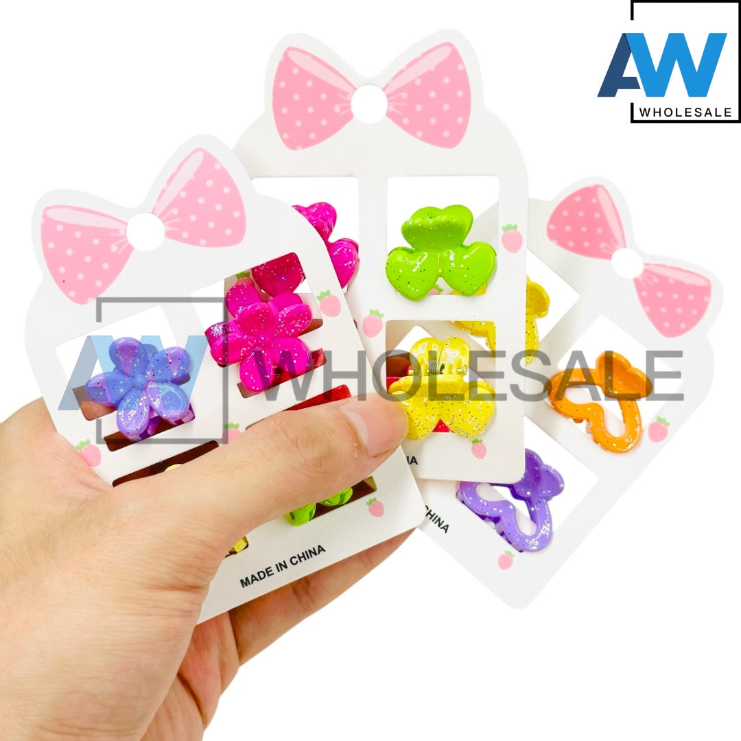 HC-64 (12 cards) 4 in 1 Glitter Hair Clip Set