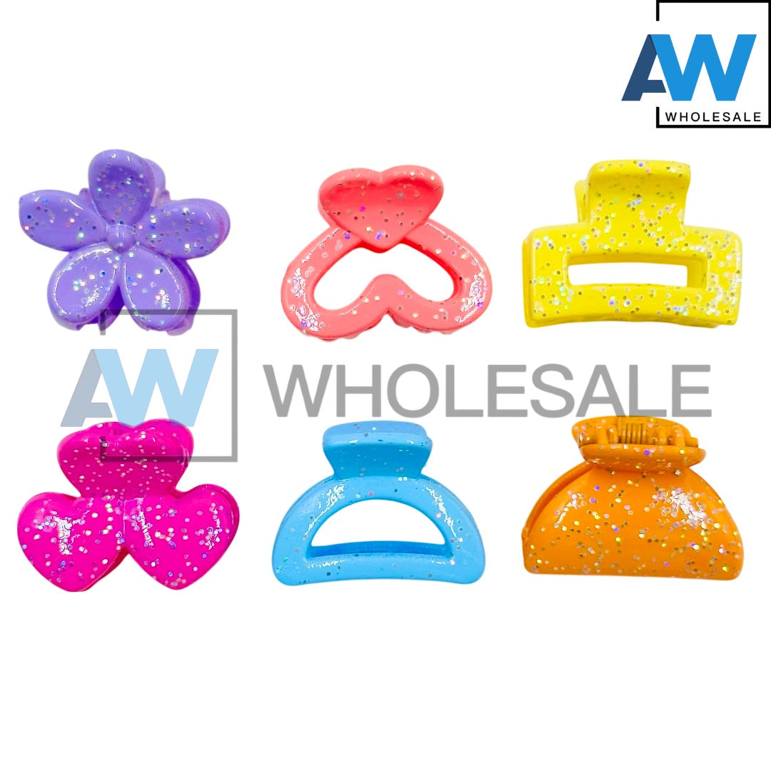 HC-64 (12 cards) 4 in 1 Glitter Hair Clip Set