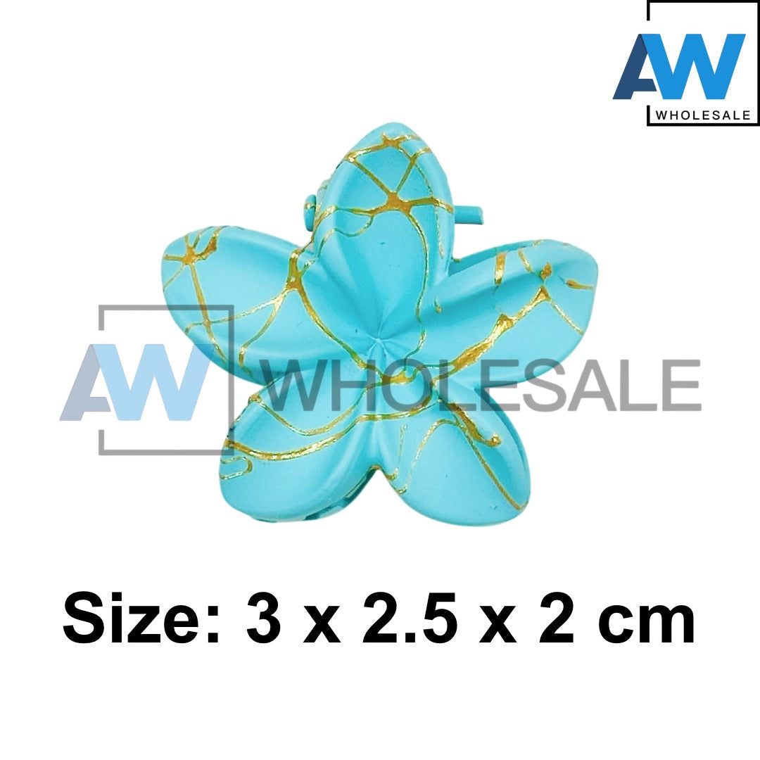 HC-65 (12 cards) 4 in 1 Matte Flower Hair Clip Set