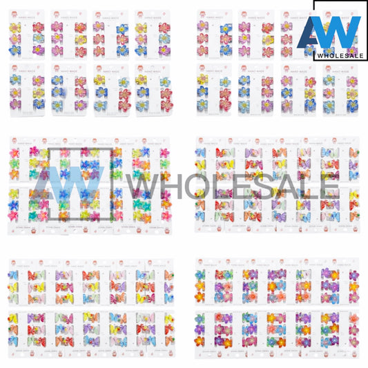 HC-68 (12 cards) 6 in 1 Butterfly/Flower Hair Clip Set
