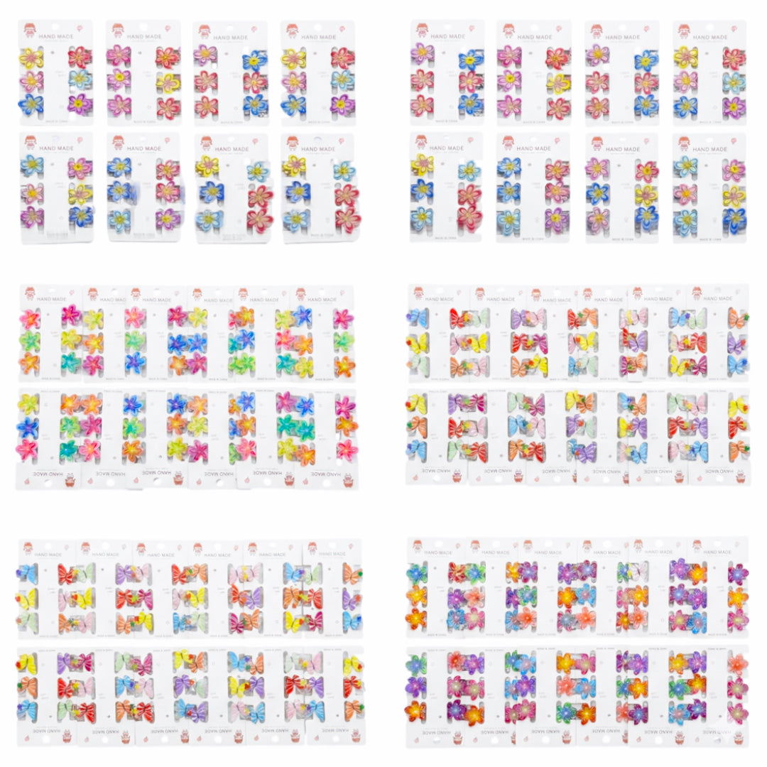 HC-68 (12 cards) 6 in 1 Butterfly/Flower Hair Clip Set