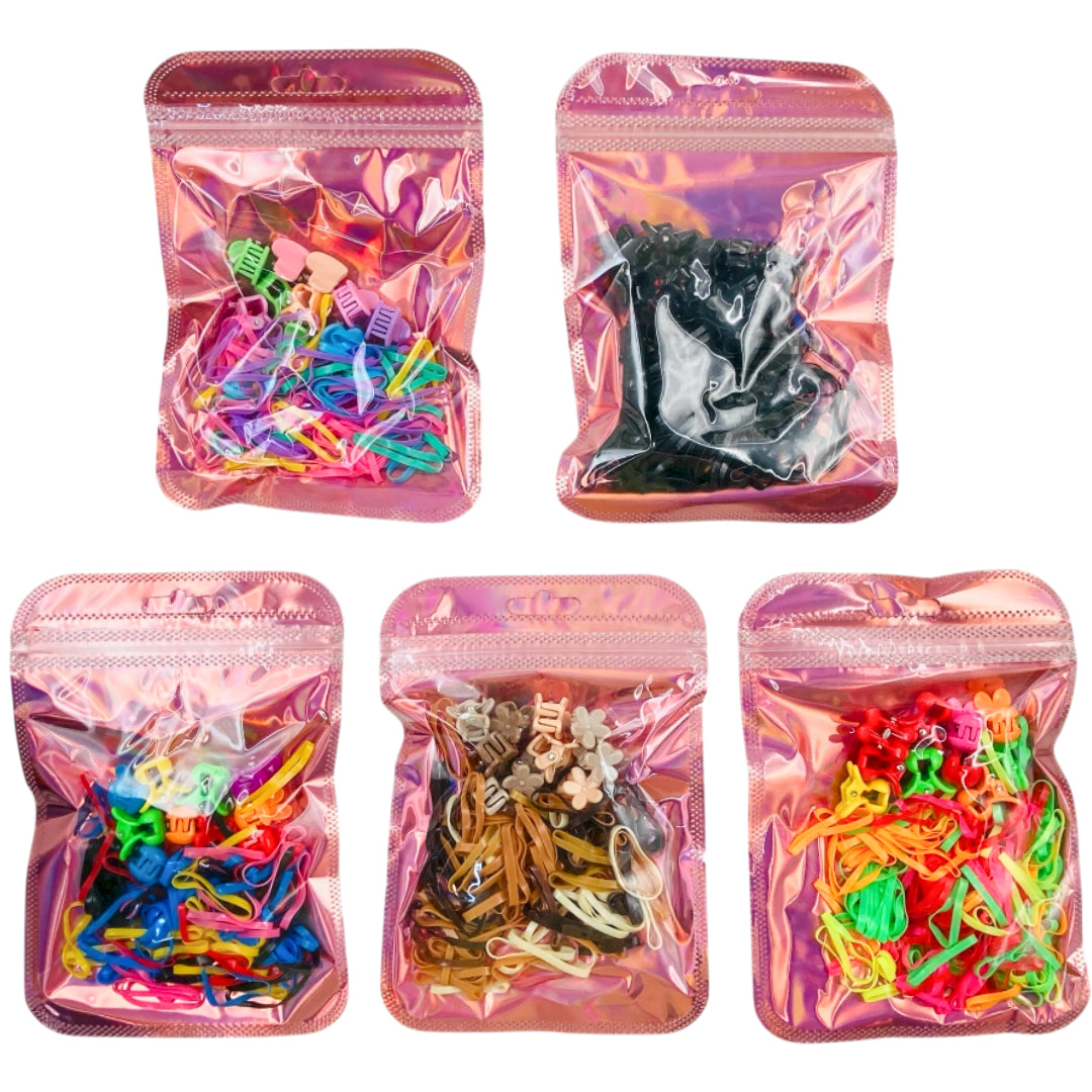 HC-70 (12 pouches) 10 Hair Clip + 30 Hair Tie Set
