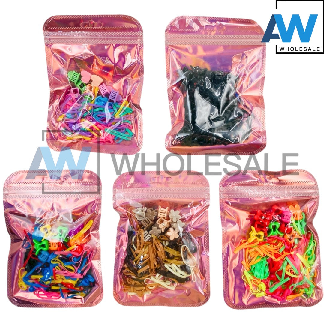 HC-70 (12 pouches) 10 Hair Clip + 30 Hair Tie Set