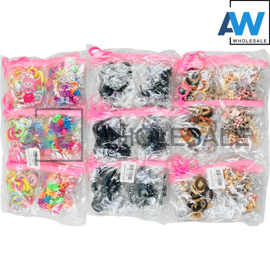 HC-72 (12 pouches) 15 Hair Tie + 13 Hair Clip Set