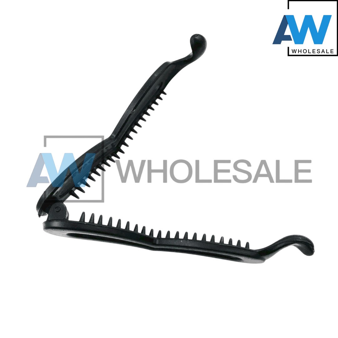 HC-74 (12 pcs) Matte Assorted Black Banana Hair Clip