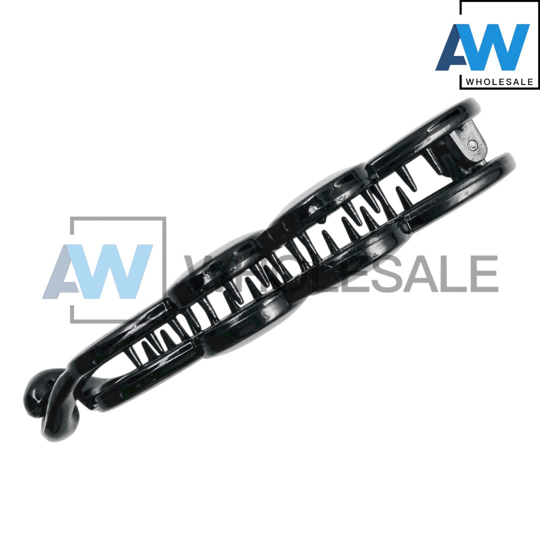 HC-75 (12 pcs) Glossy Assorted Black Banana Hair Clip