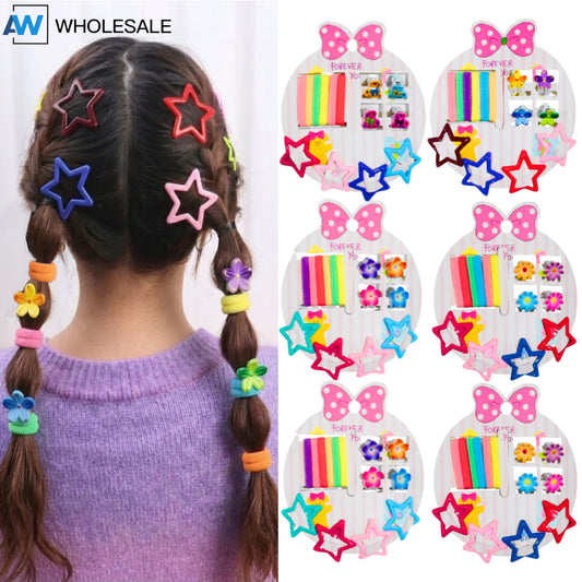 HC-90 (12 cards) 14 in 1 Hair Clip + Hair Tie Set