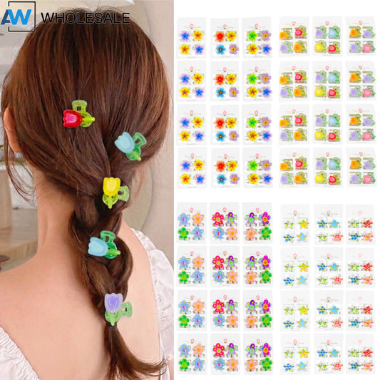 HC-94 (12 cards) Flower 4 in 1 Hair Clip Set