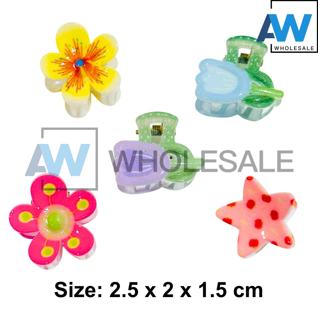 HC-94 (12 cards) Flower 4 in 1 Hair Clip Set