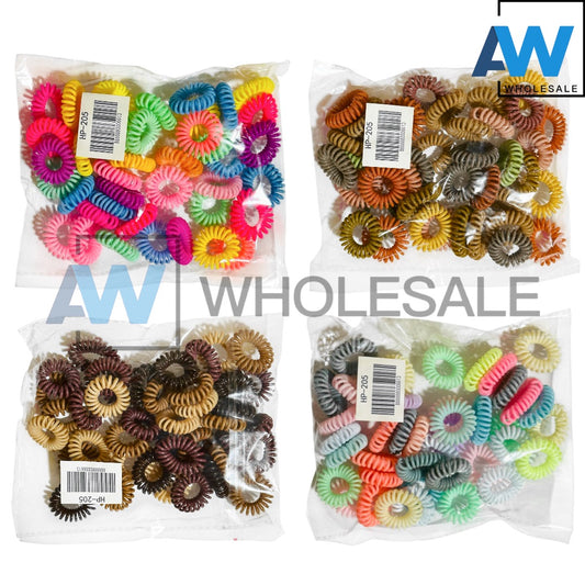 HP-205/HP-205B (40 pcs) Telephone Wire Elastic Hair Ties