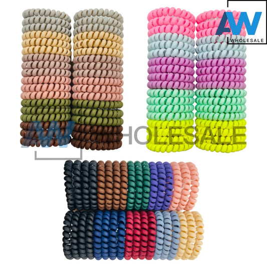 HPN-1116 (36 pcs) Matte Telephone Wire Hair Ties